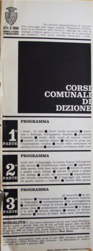 1968 città di Torino corsi dizione locandina 35x100