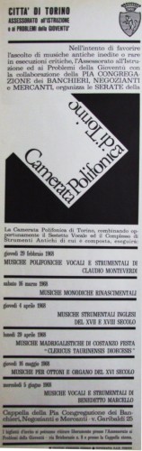 1968 città di Torino e camerata polifonica locandina 35x100