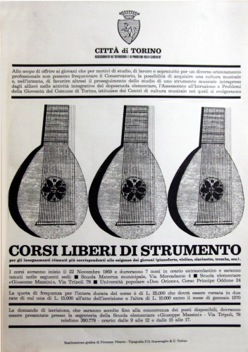1969 città di Torino corsi di strumento manifesto 50x70