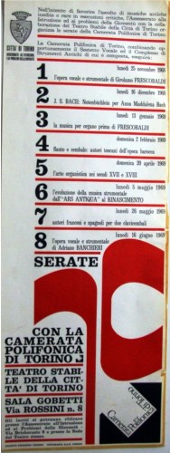 1969 città di Torino e camerata poli. locandina 35x100