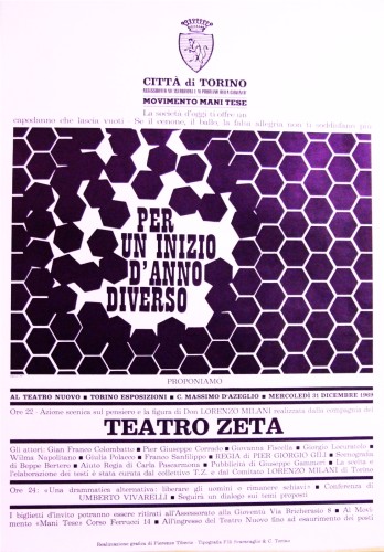 1969 città di Torino teatro zeta poster 50x70