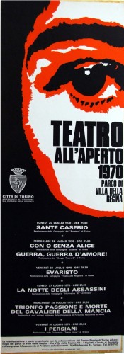 1970 città di Torino teatro all'aperto locandina 35x100