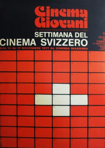 1972 città di Torino cinema svizzero manifesto 70x100