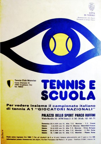1979 città di Torino tennis manifesto 70x100