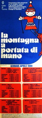 1980 città di Torino montagna... locandina 35x100