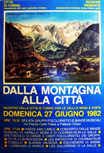 1982 città di Torino montagna poster 70x100